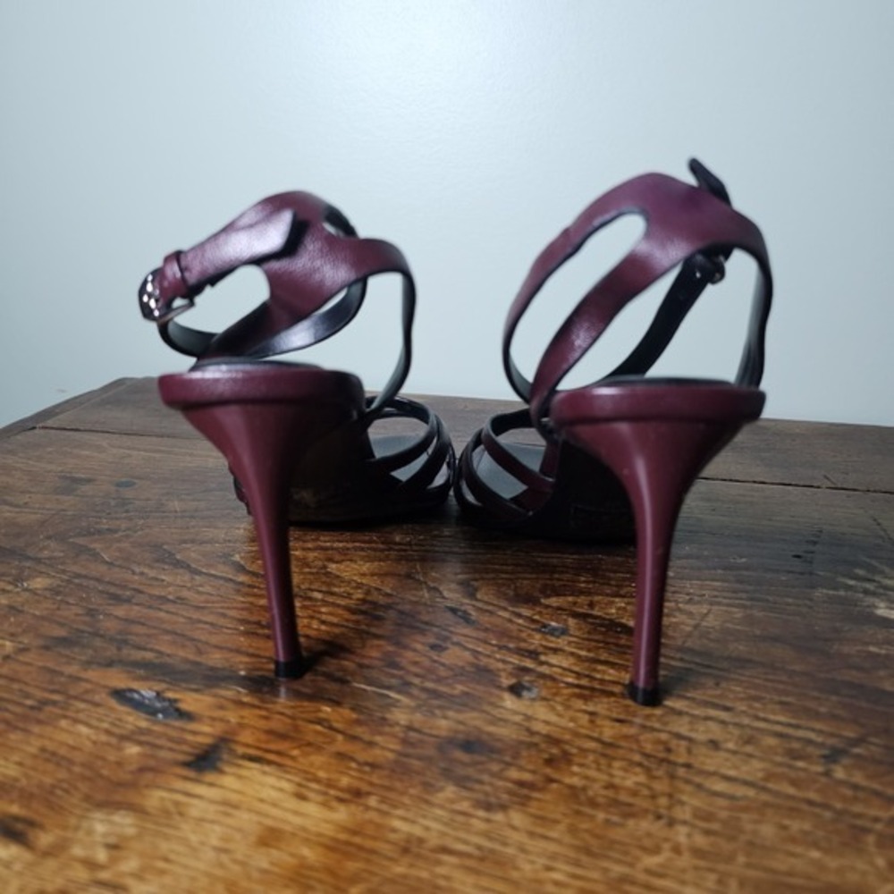 Steve Madden Karter Ankle Strap Sandals Women's Size 8M Wine Leather - Picture 4 of 9